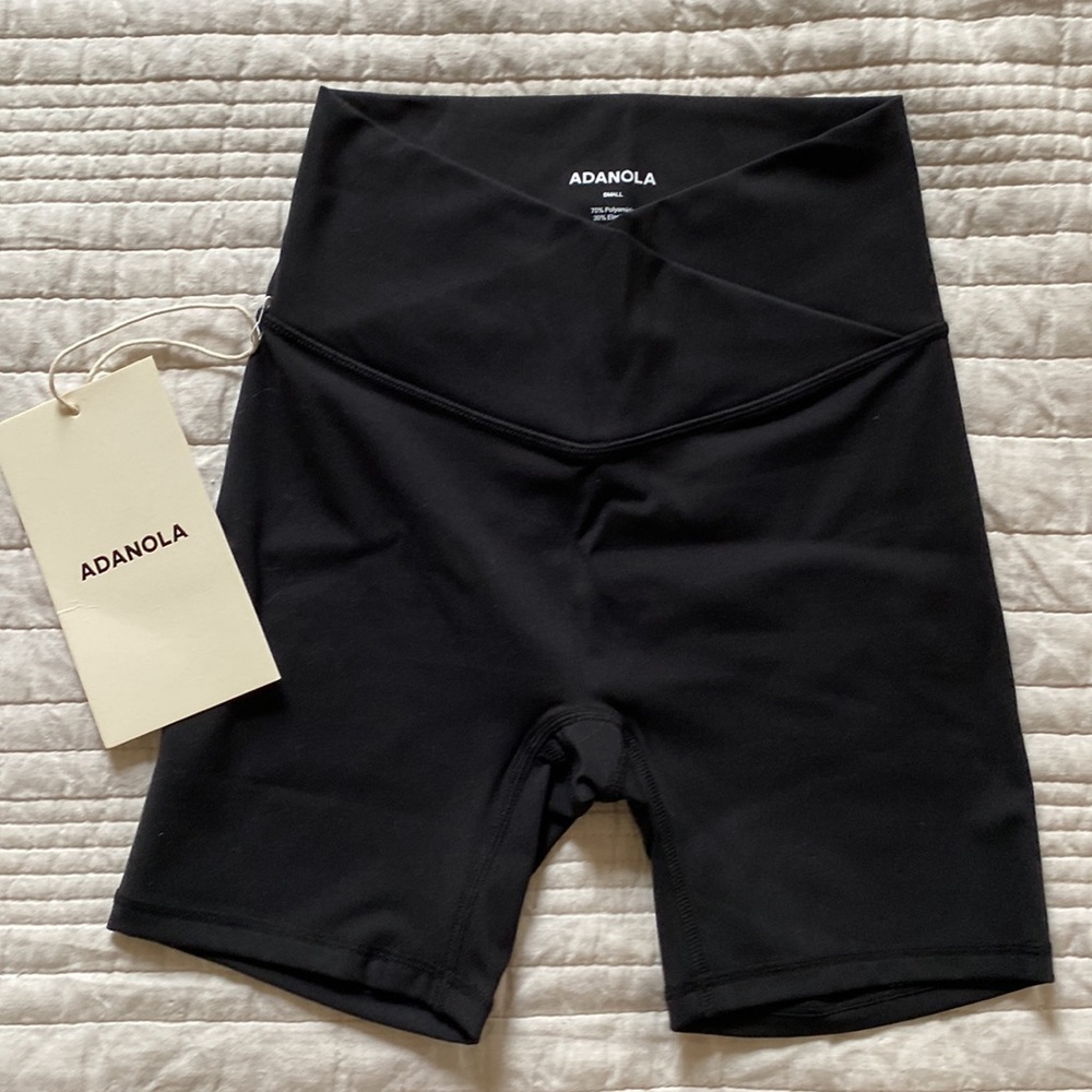 Adanola Wrap Over Shorts in Black, Size S
